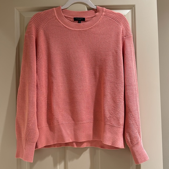 Rag & Bone Coral Pink Crewneck Sweater - Picture 2 of 5